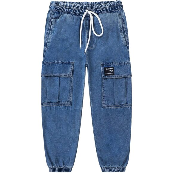 Girls Womens Cotton Drawstring Cargo Jogger Pants X-Large Casual Light - Picture 2 of 6